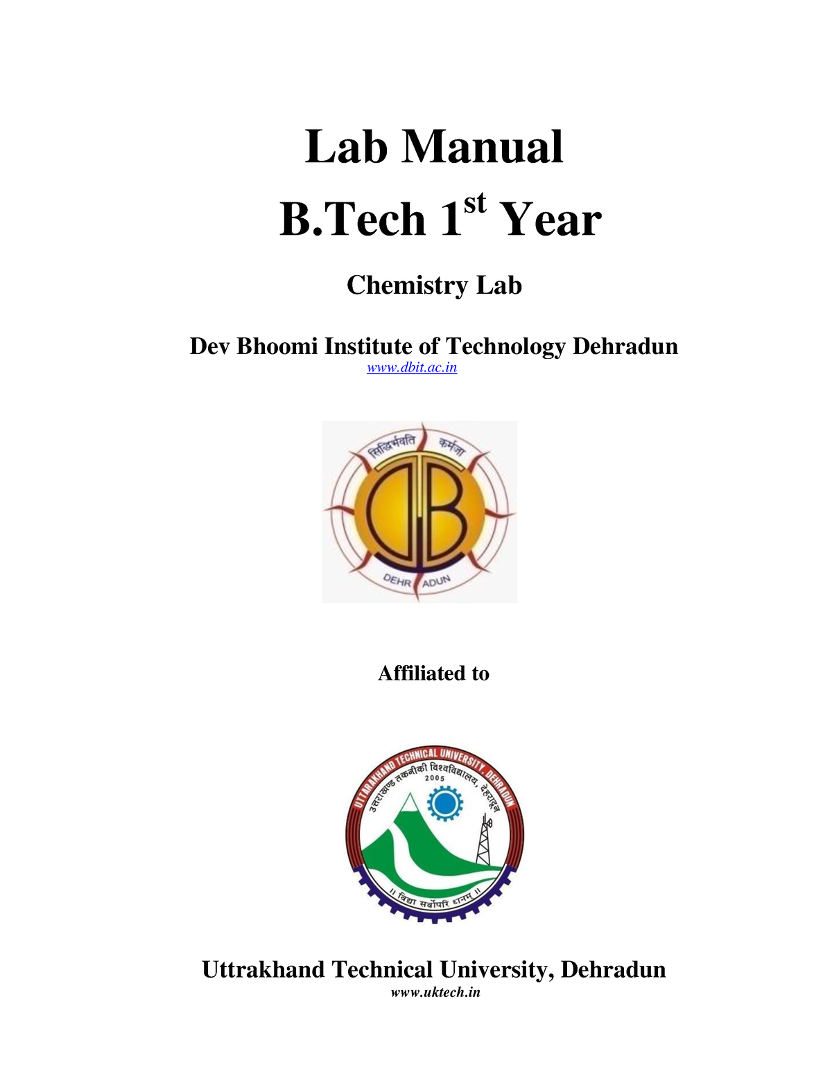 Chemistry-lab - Material - Lab Manual B 1 St Year Chemistry Lab Dev ...