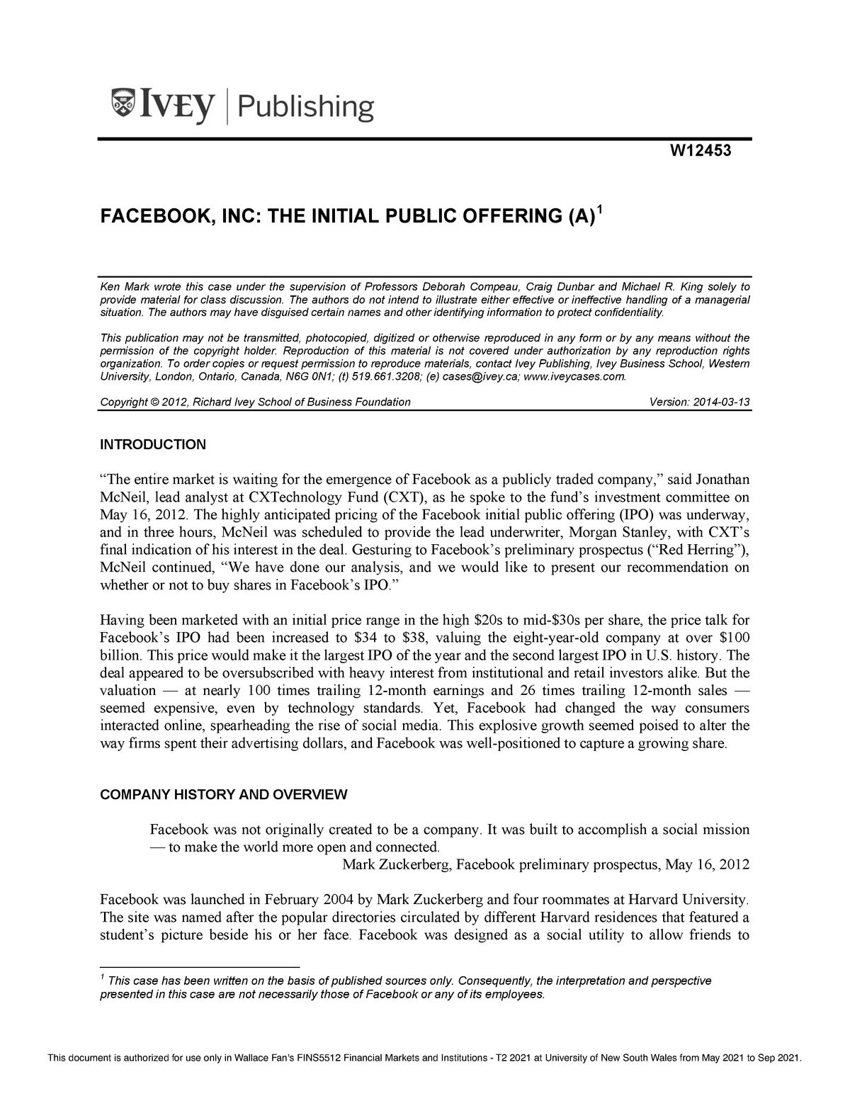 facebook ipo case study pdf