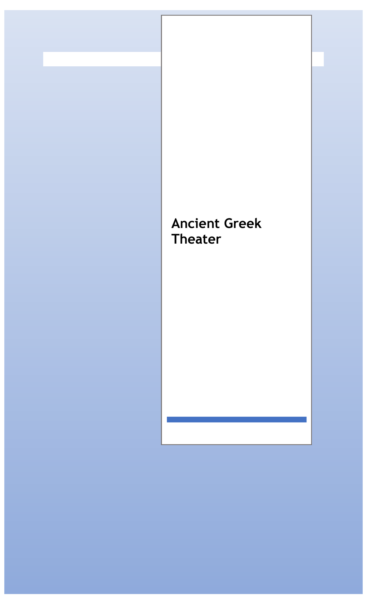 greek theater essay