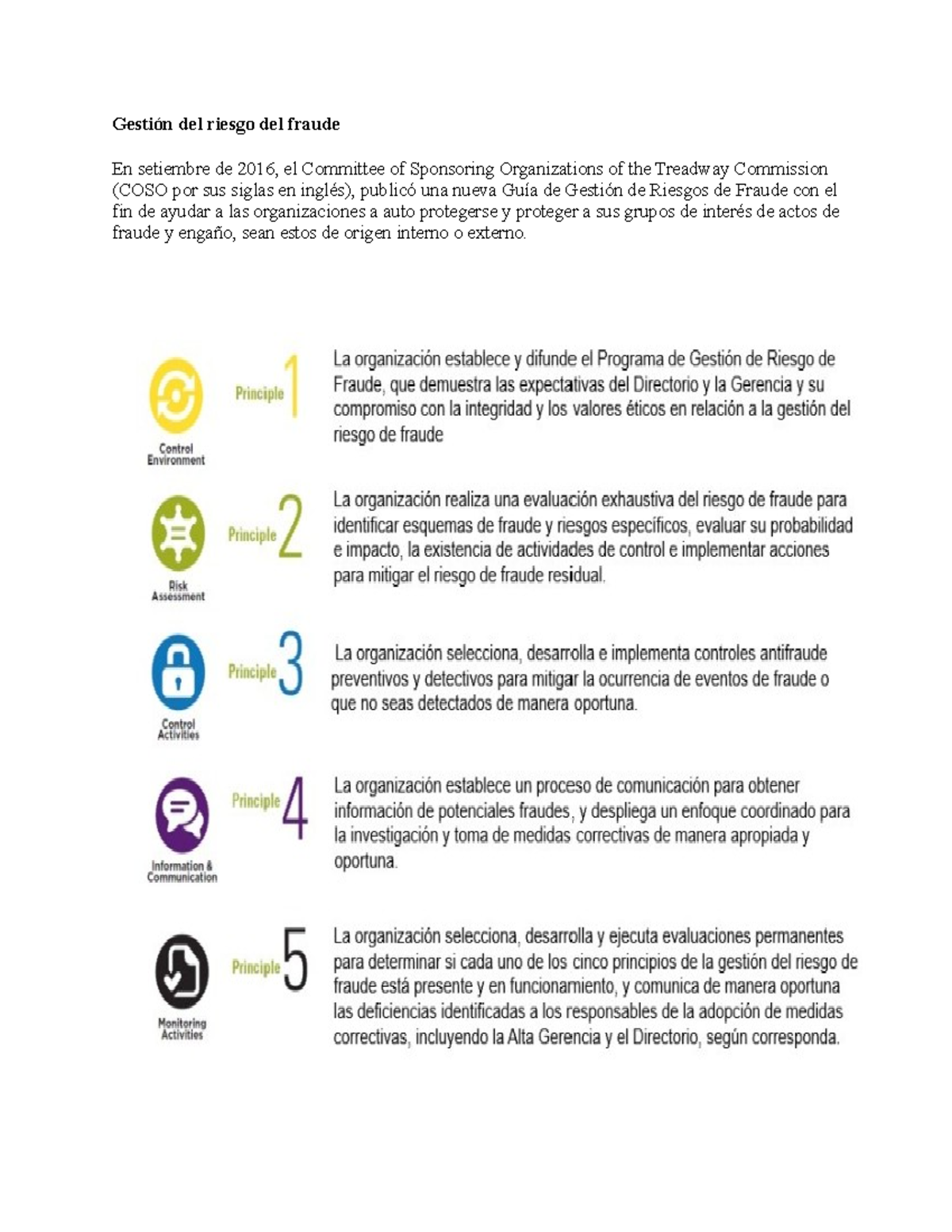 El rol del auditor Interno del control interno - Gestión del riesgo del ...
