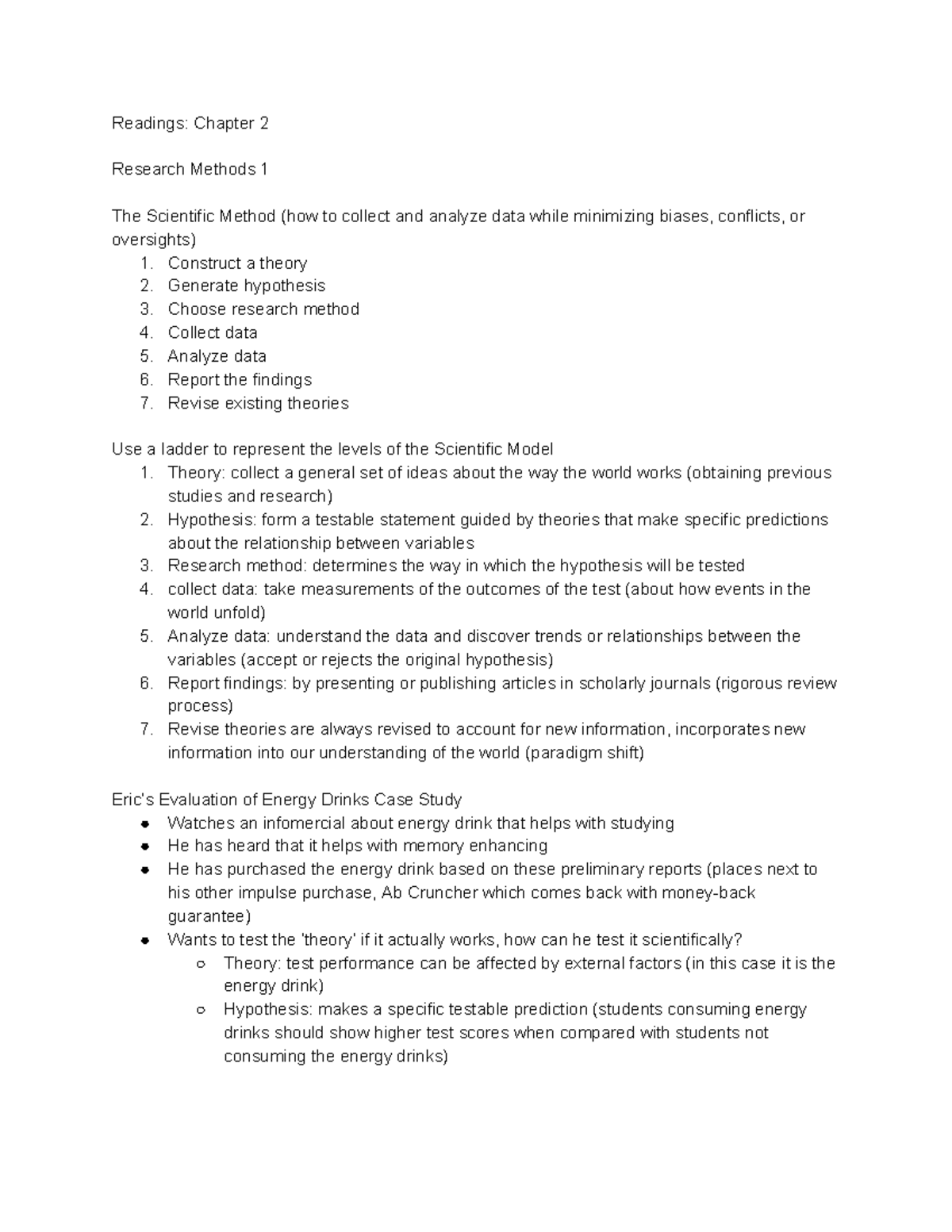 Psych 1F03 Module Notes - Readings: Chapter 2 Research Methods 1 The ...