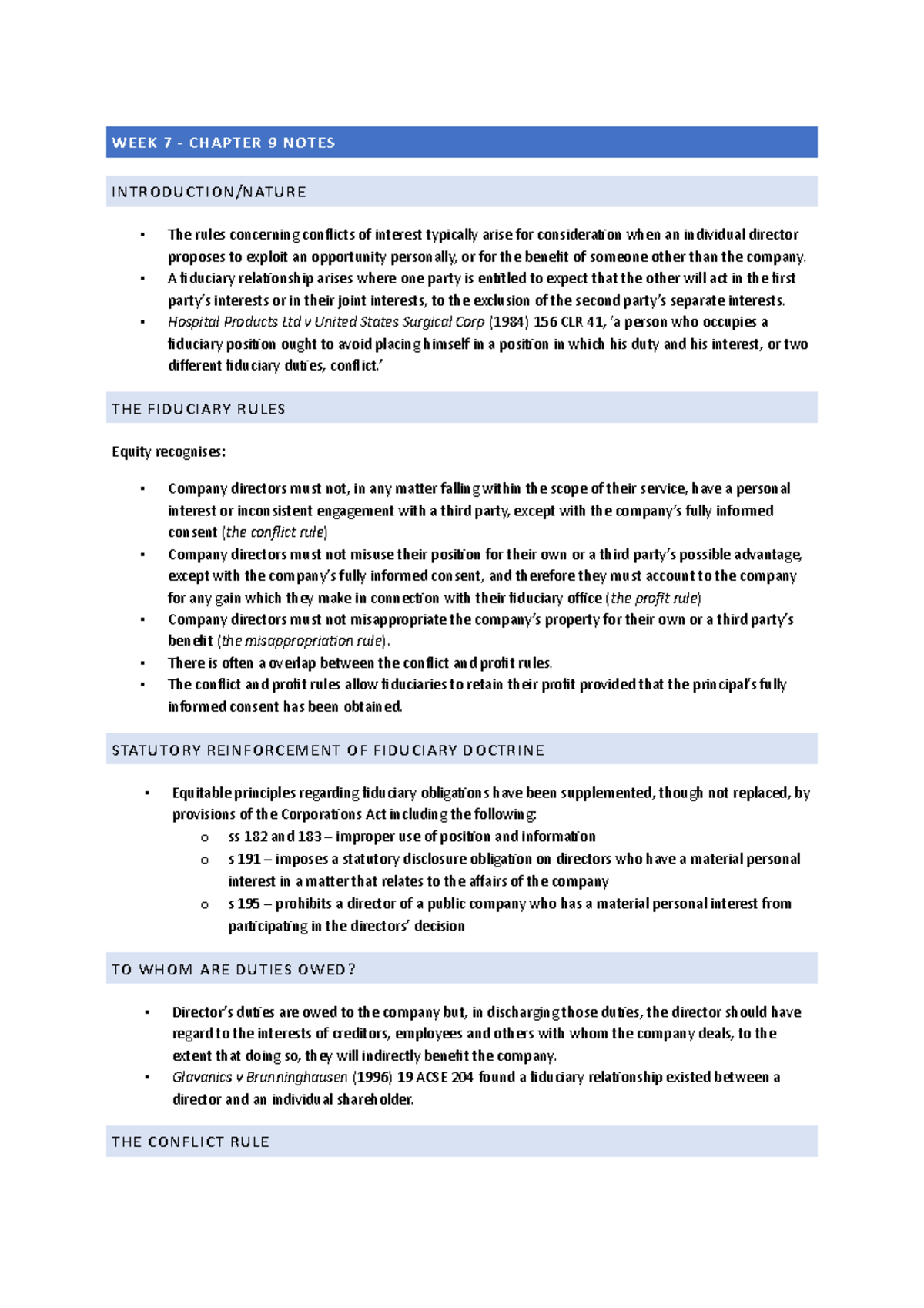 Weeks 7-10 Notes - Summary of the readings from Wks 7-10 - Ford's ...