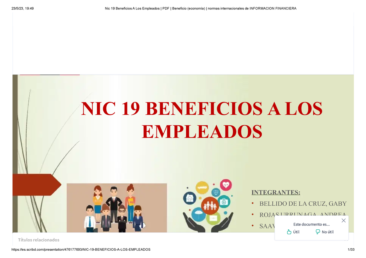 Nic 19 Beneficios A Los Empleados Pdf Beneficio Economía Normas Internacionales De Informacion 0042