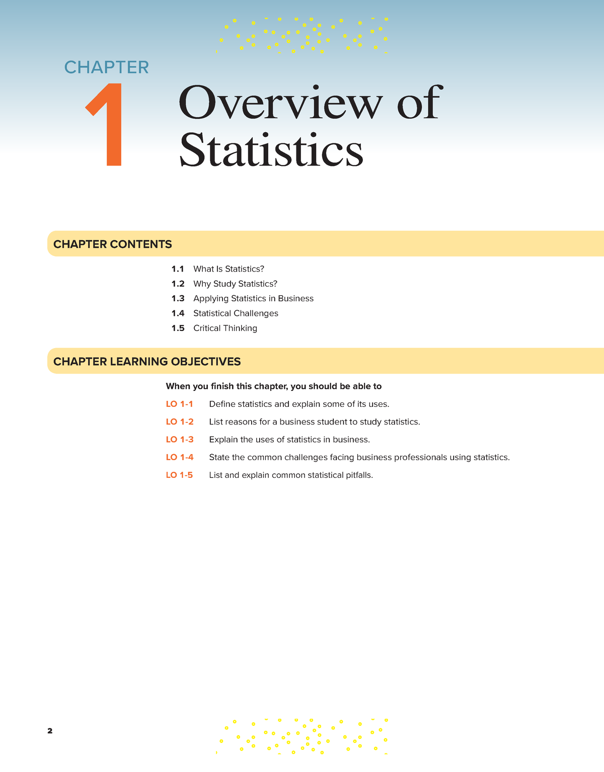 Chapter 1 Over View Of Statistics - 2 Overview Of Statistics CHAPTER 1 ...