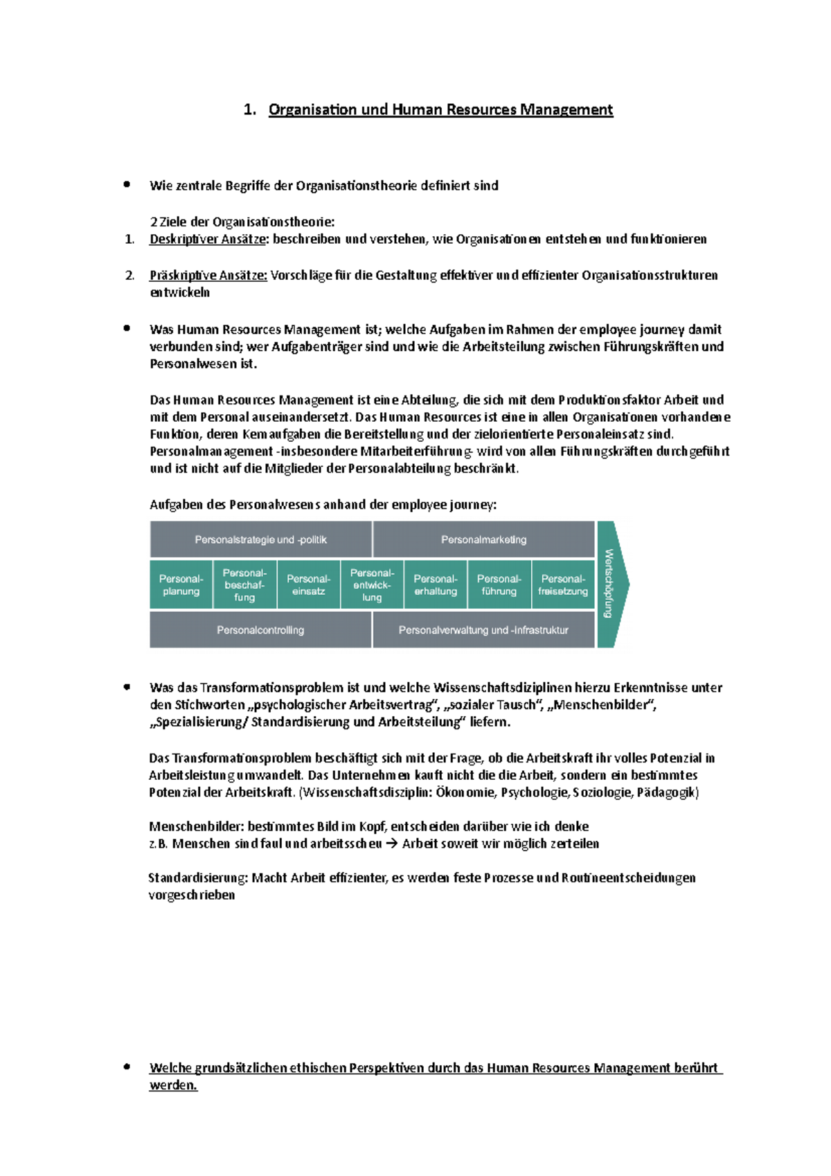 1. Organisation Und HR Management - 1. Organisation Und Human Resources ...