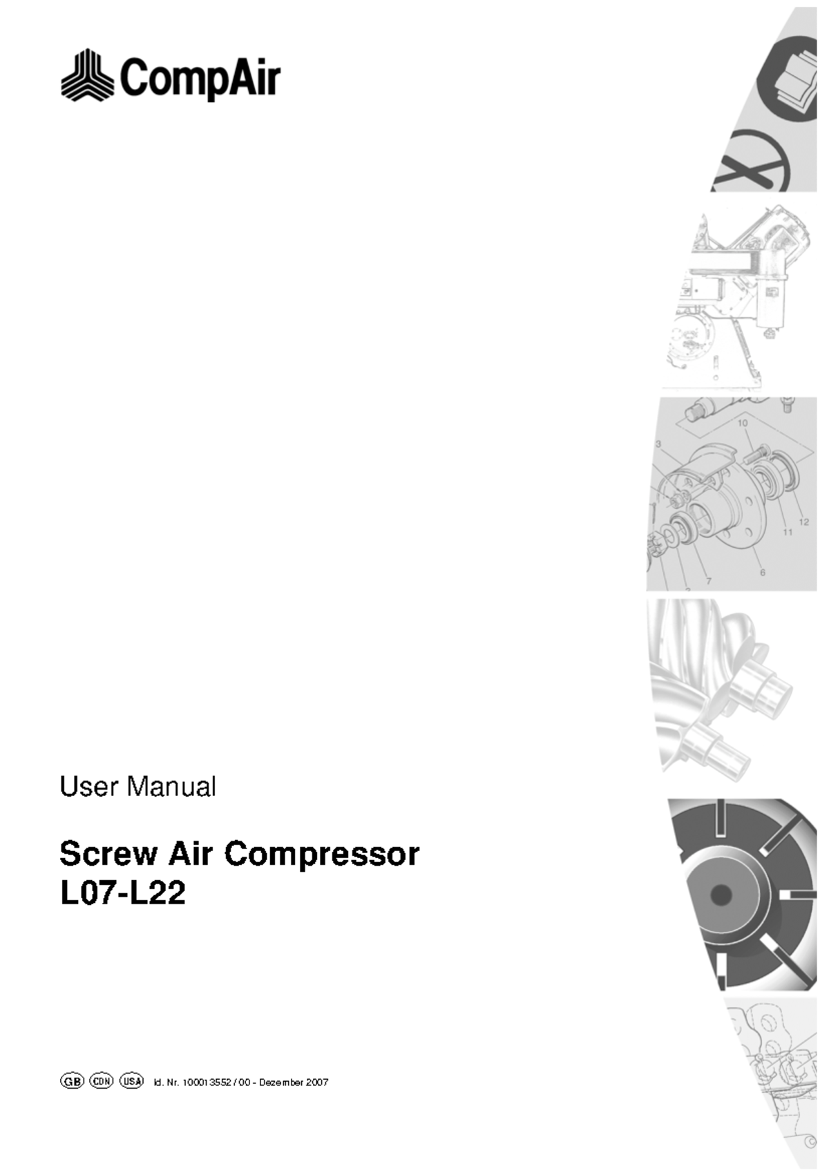 Comp Air L11 Compressor Manual User Manual Screw Air Compressor L07L