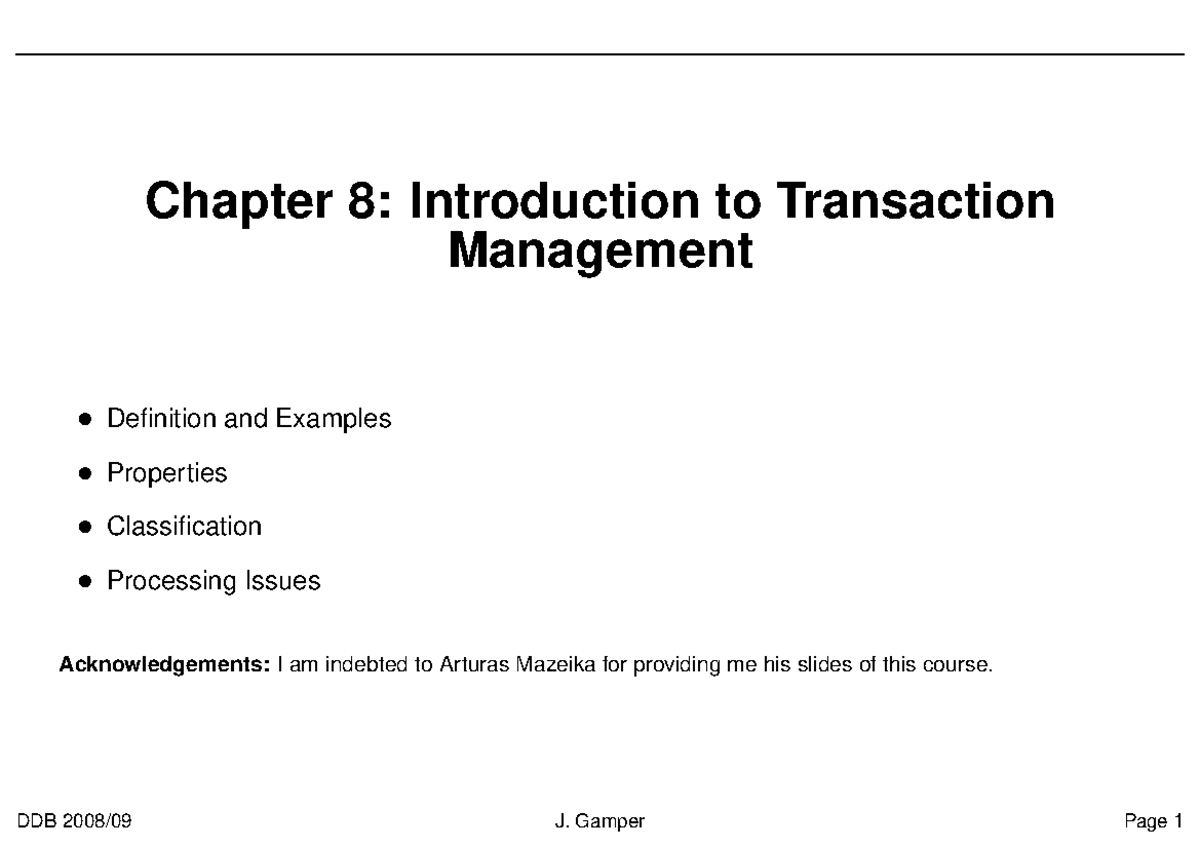 Ddb08 transaction - Distributed database - Chapter 8: Introduction to ...