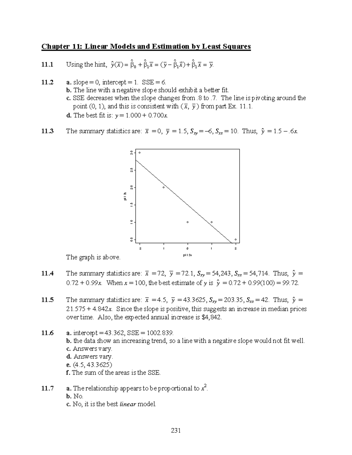Chapter 11 - Linear Models and Estimation by Least Squares - 11 a ...