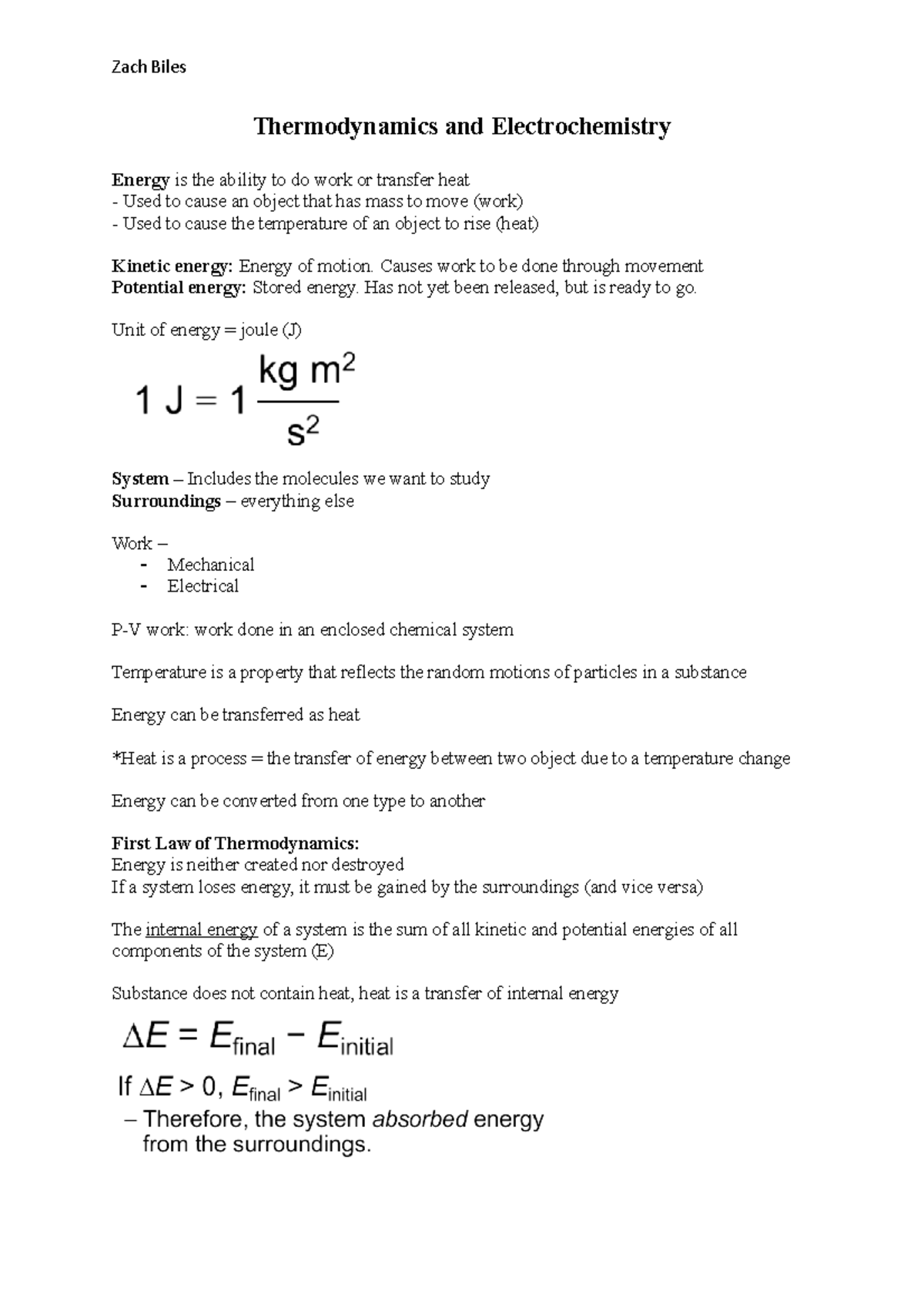 4. Thermodynamics and Electrochemistry - Thermodynamics and ...