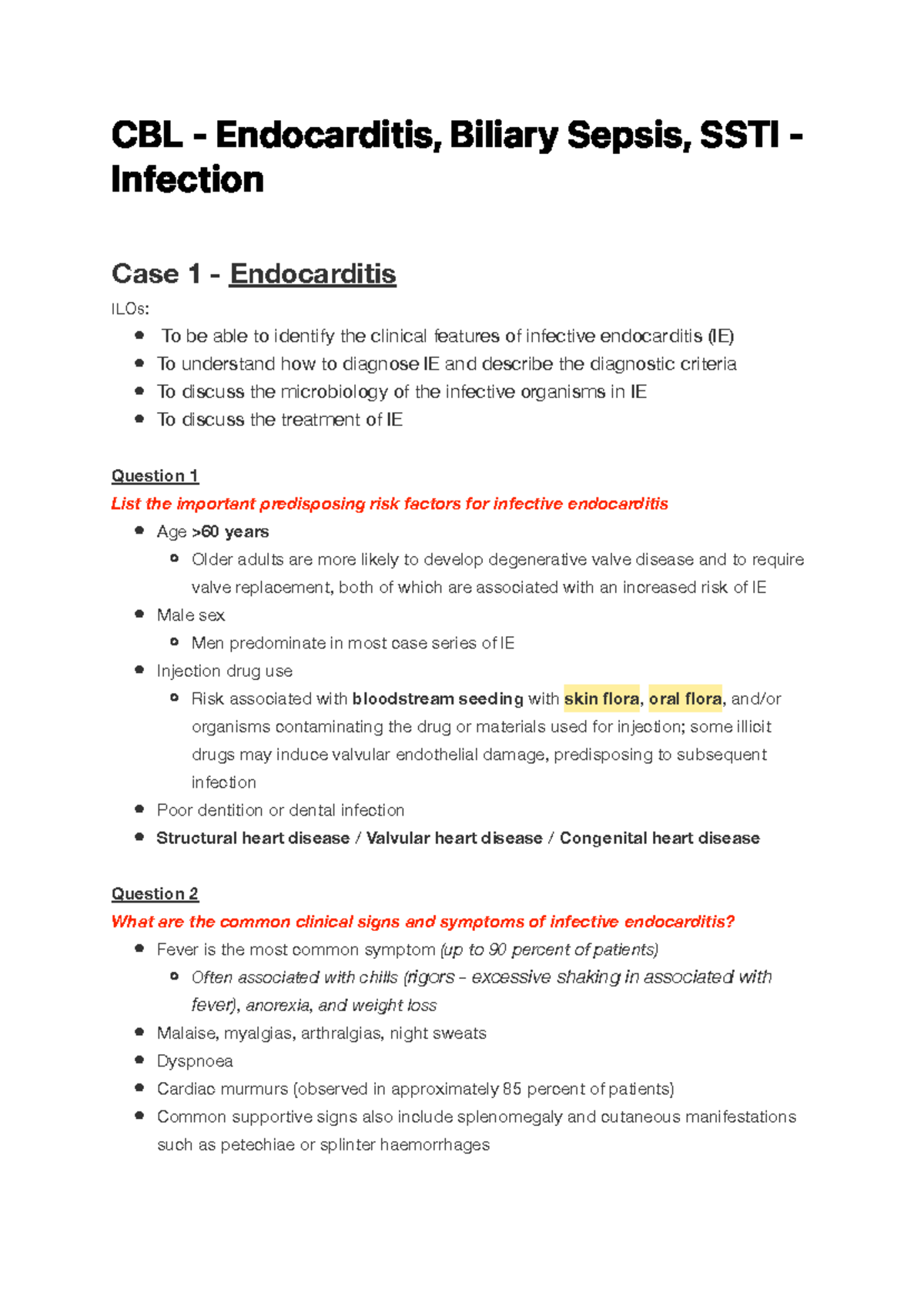 Endocarditis, Biliary Sepsis, SSTI Infection C B L E n d o c a rd i t i s , B i l i a r y
