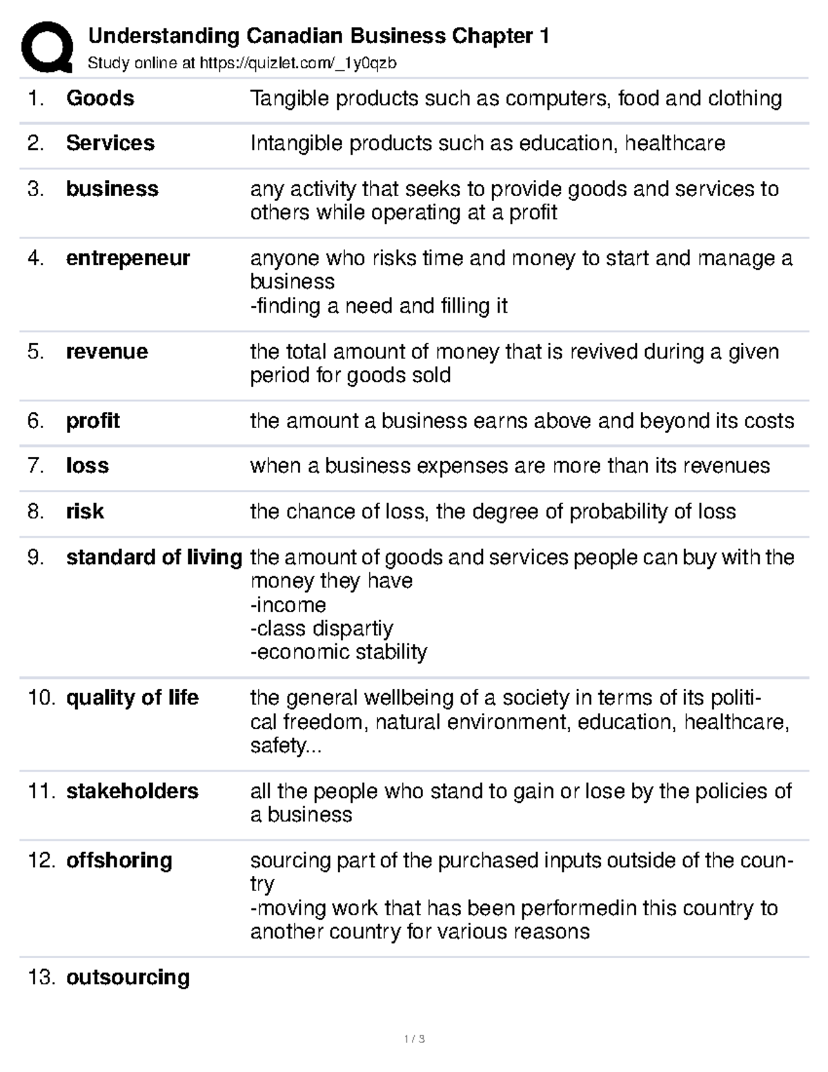 Chapter 1 - Practice Quiz - Understanding Canadian Business Chapter 1 ...