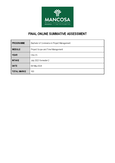 MANCOSA - Project Management - Studocu