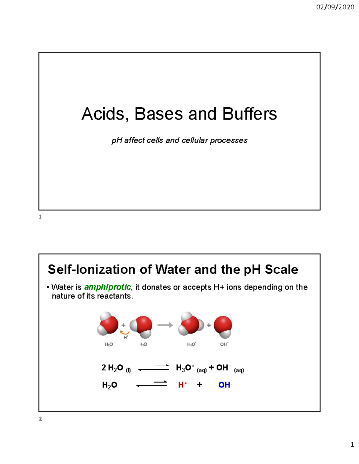 BIO211 -Lec 04 - Acids, Bases and Buffers - Acids, Bases and Buffers pH ...