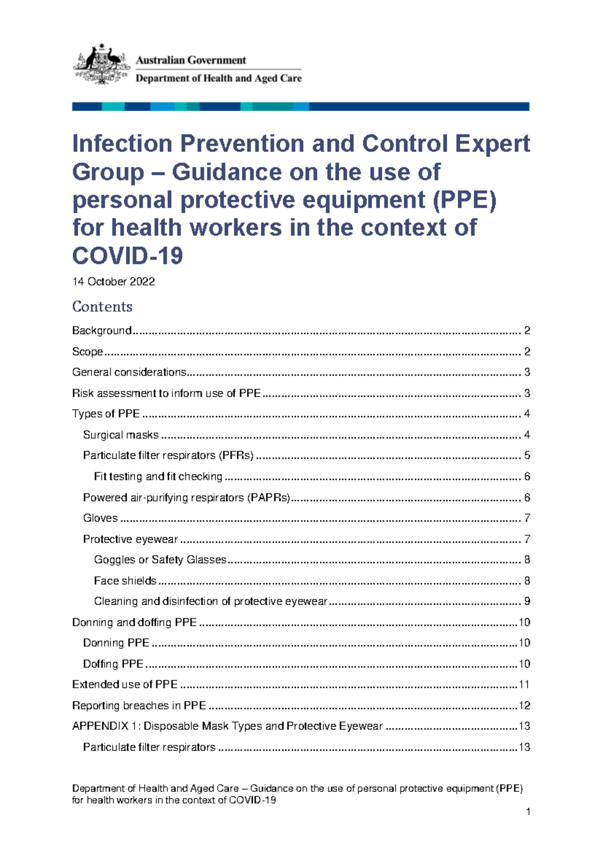 Guidance on the use of personal protective equipment ppe for health ...