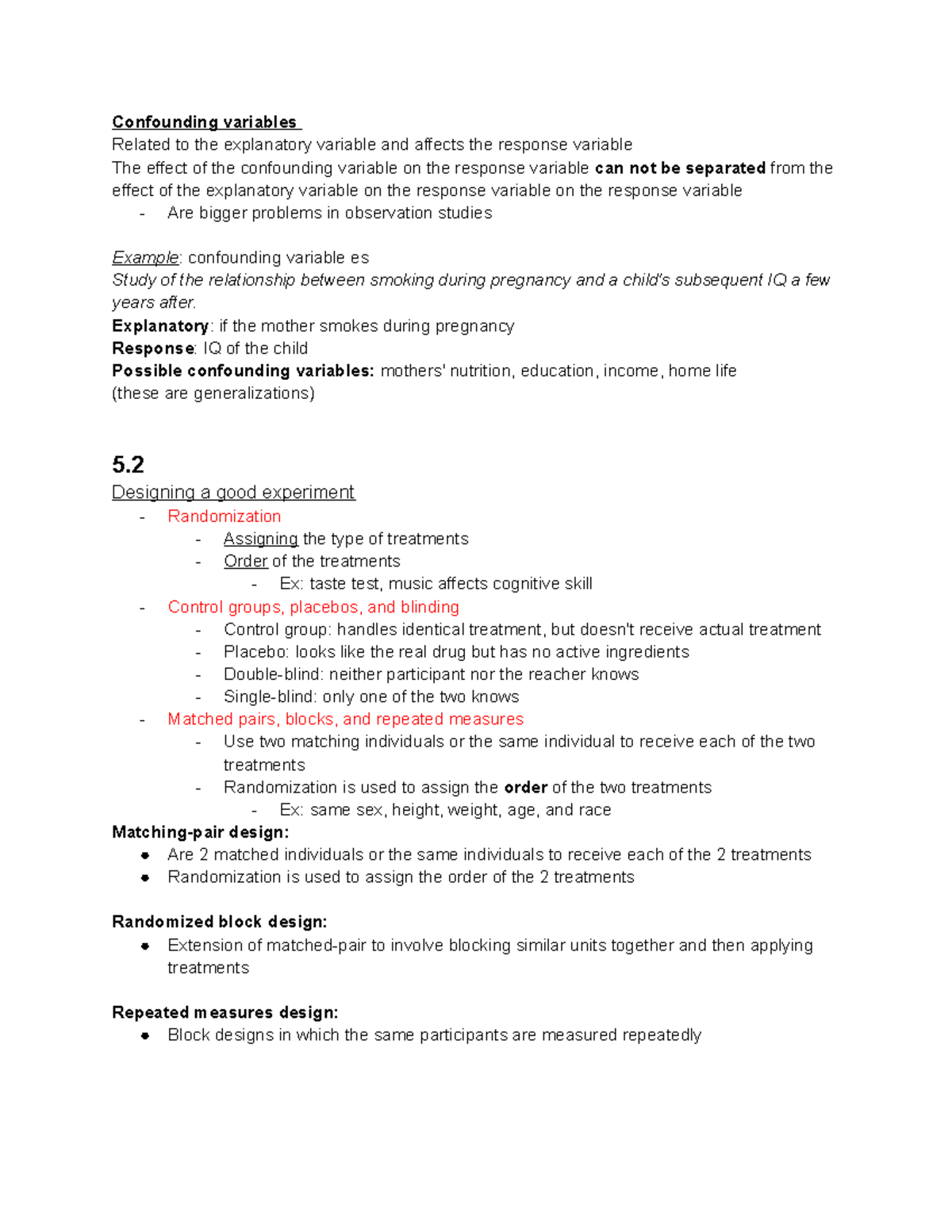 7 - Professor Bond's lecture notes for week 5 unit 1 - Confounding ...