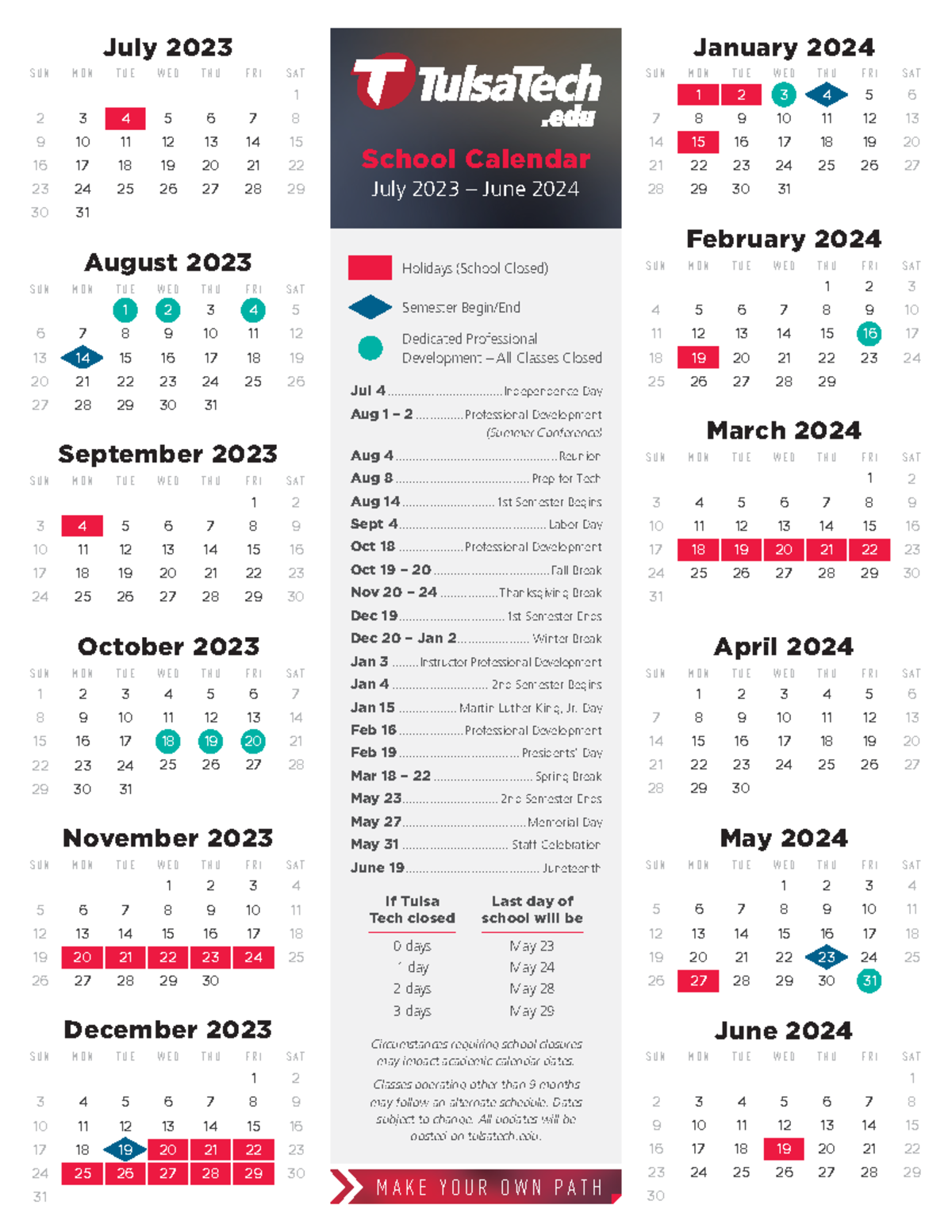 2023 24 Tulsa Tech School Calendar - S U N S U N S U N S U N S U N S U N S U N S U N S U NS U N S U - Studocu