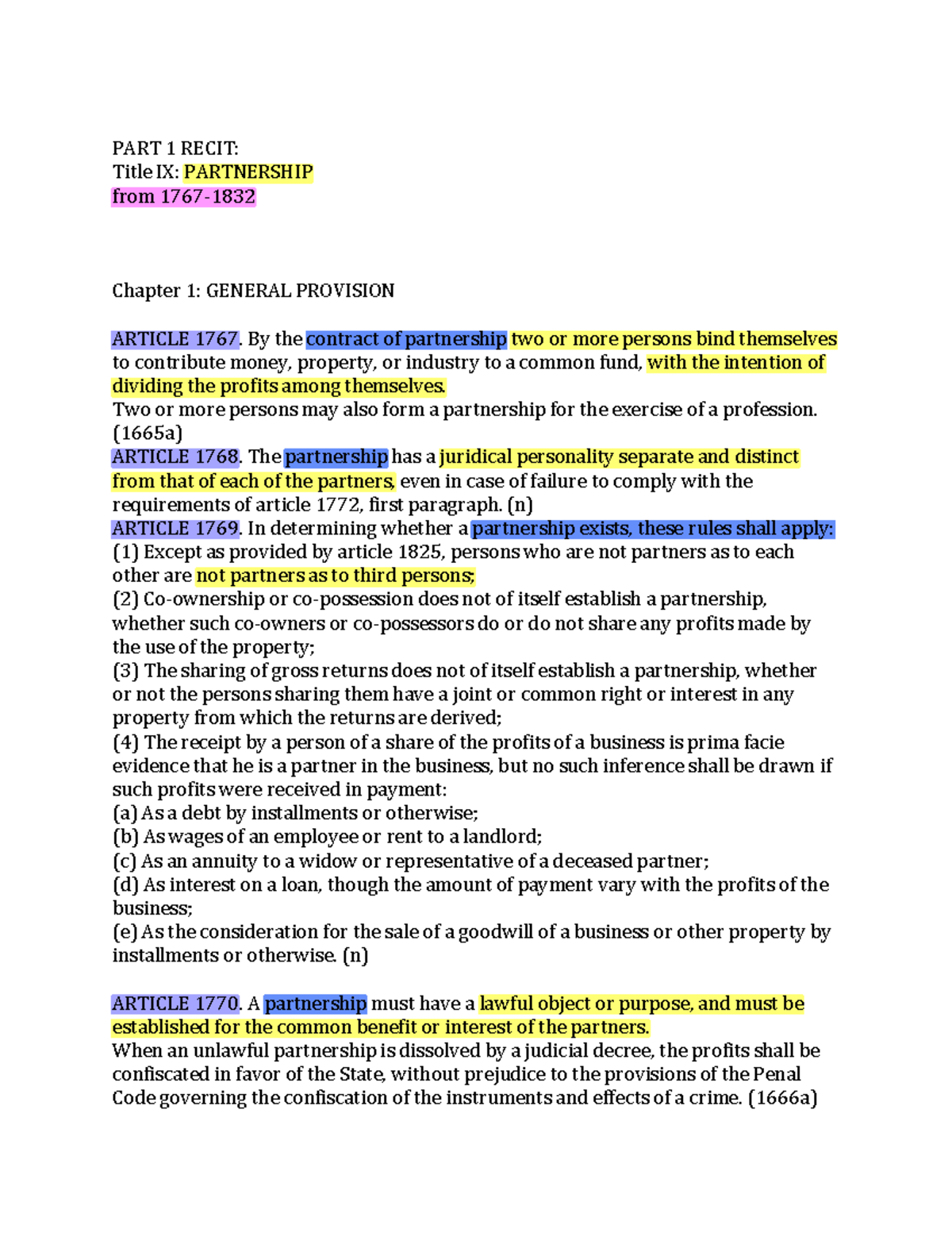 Document - hsjsjdjd - PART 1 RECIT: Title IX: PARTNERSHIP from 1767 ...