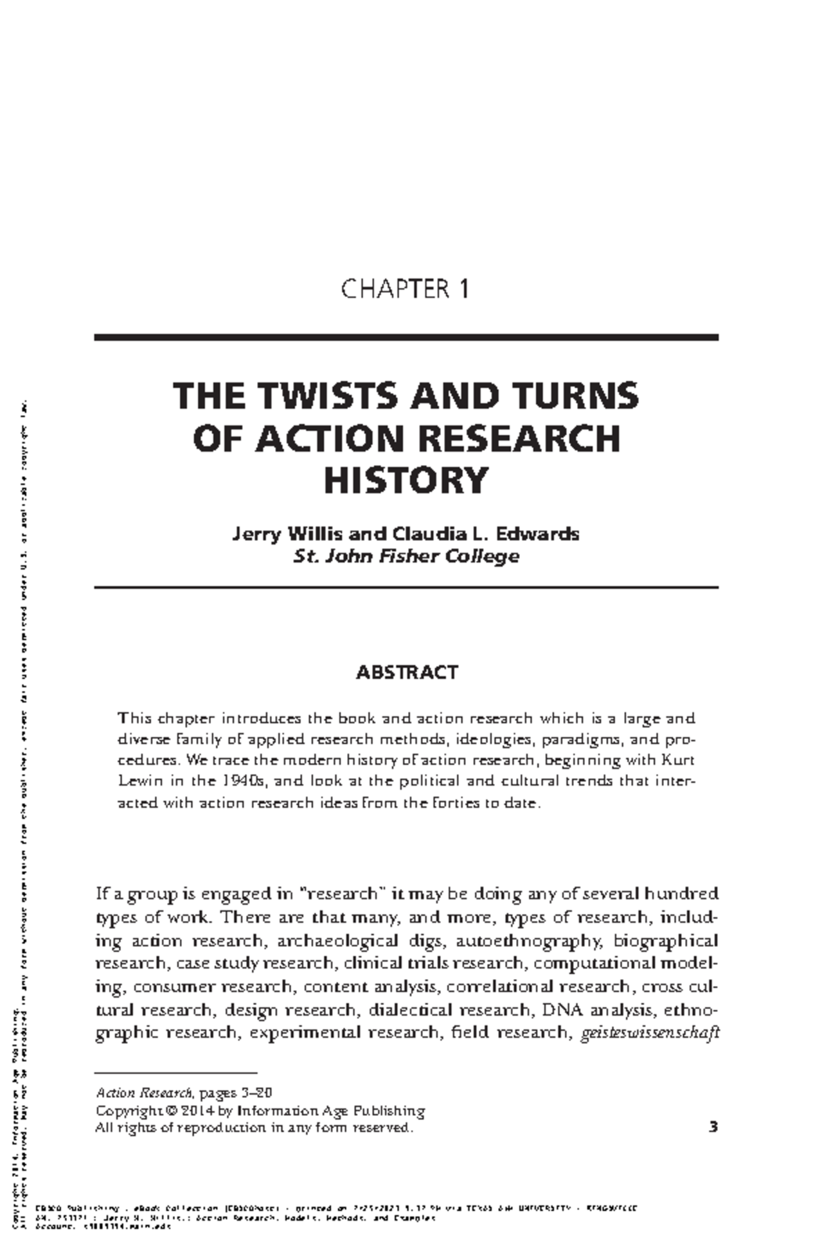 2014-Willis & Edwards- Chapter-1 - Action Research, pages 3– Copyright ...