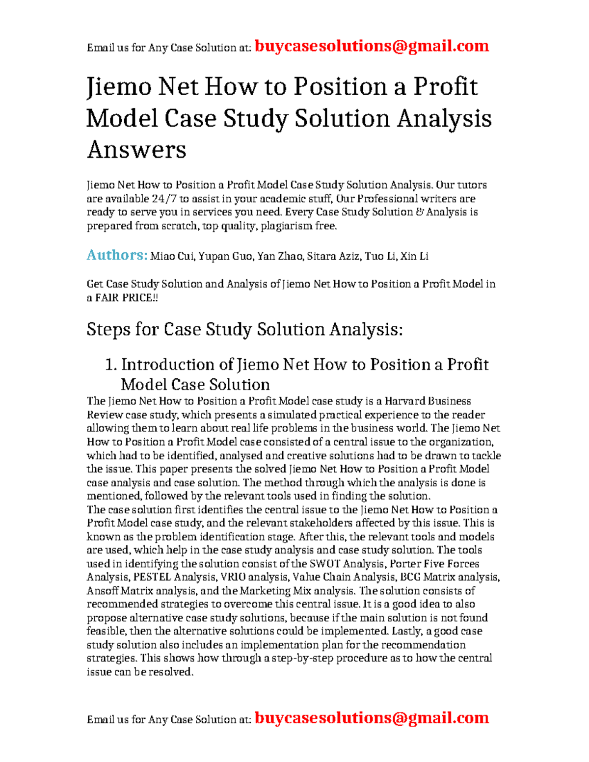 442 mcadam case study solution