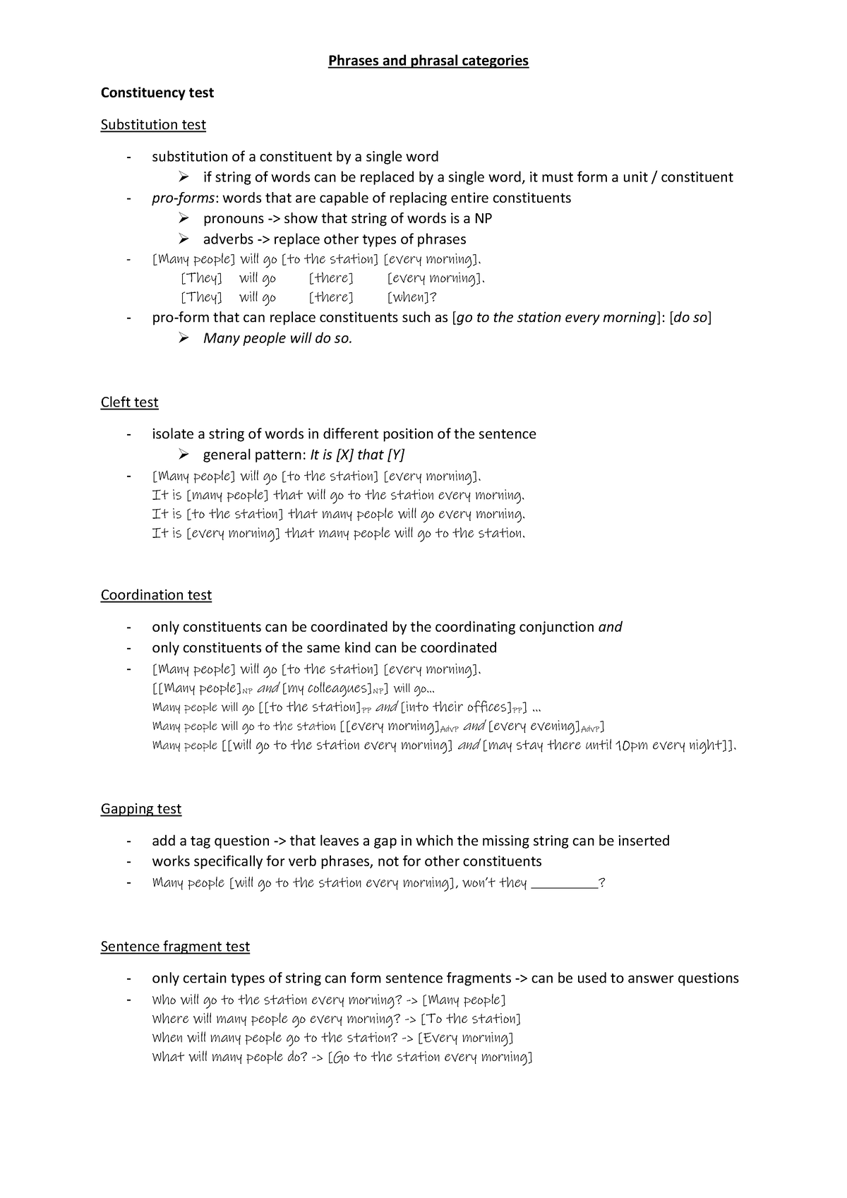 Chapter 09 phrases and phrasal categories summary - Phrases and phrasal ...