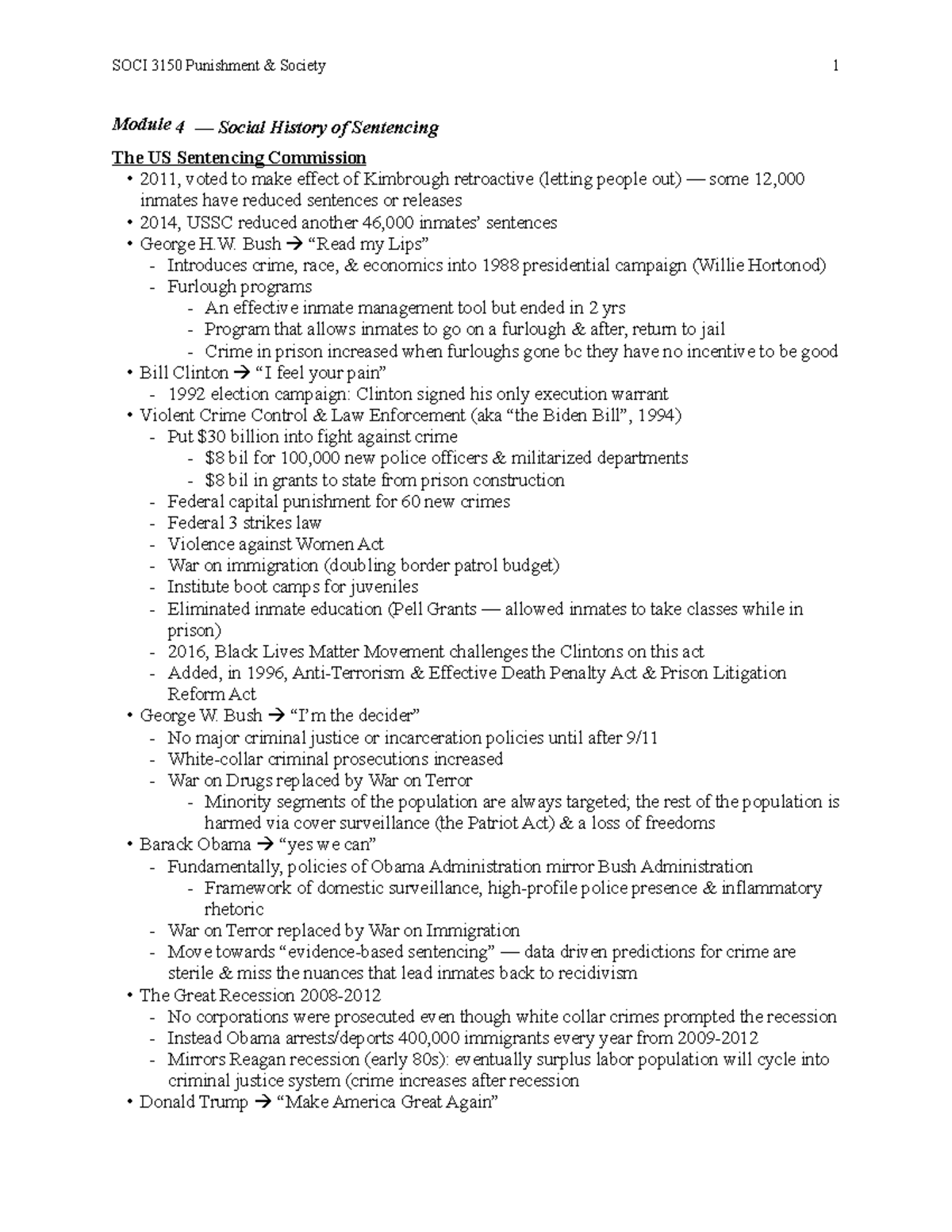 SOCI 3150 Punishment & Society Module 4 - SOCI 3150 Punishment ...