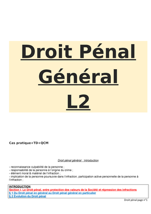 Droit Penal General L2 Ucly Studocu