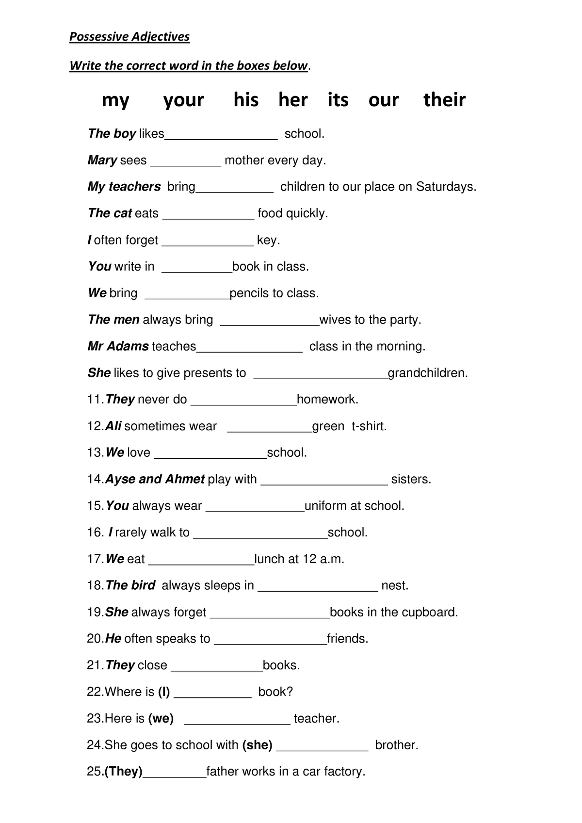 Possessive-adjectives-fun-activities-games-grammar-drills 5365 ...