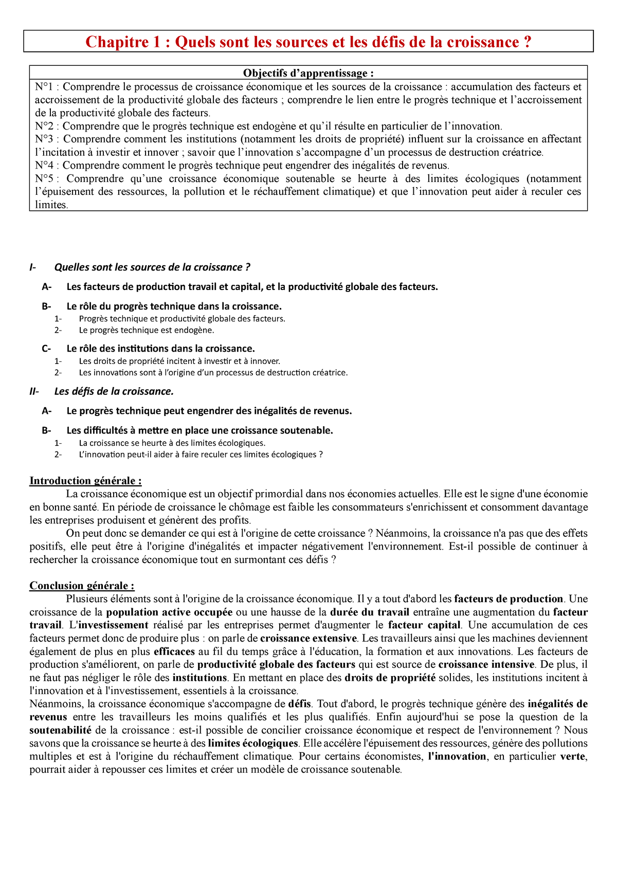 Chapitre 1 - Plan - Cours - Chapitre 1 : Quels Sont Les Sources Et Les ...