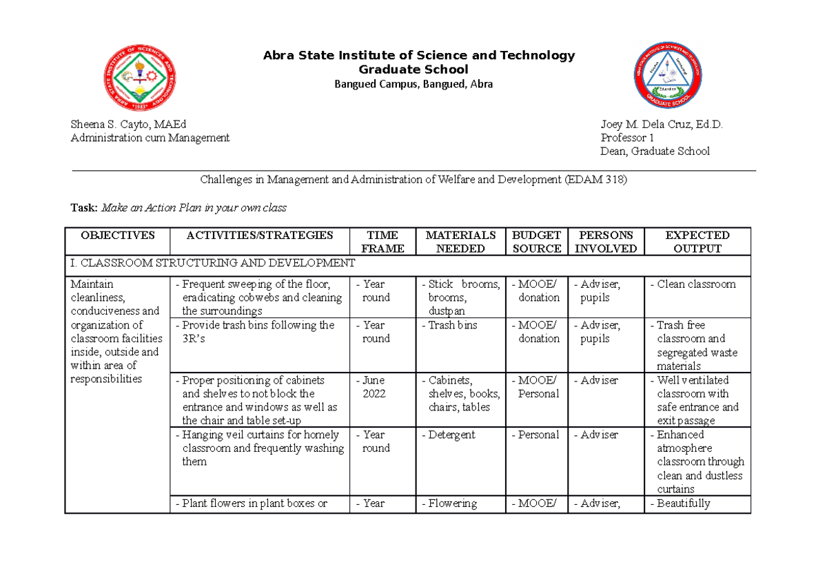 Action Plan - Soon you'll be asked to provide one of them - Graduate ...