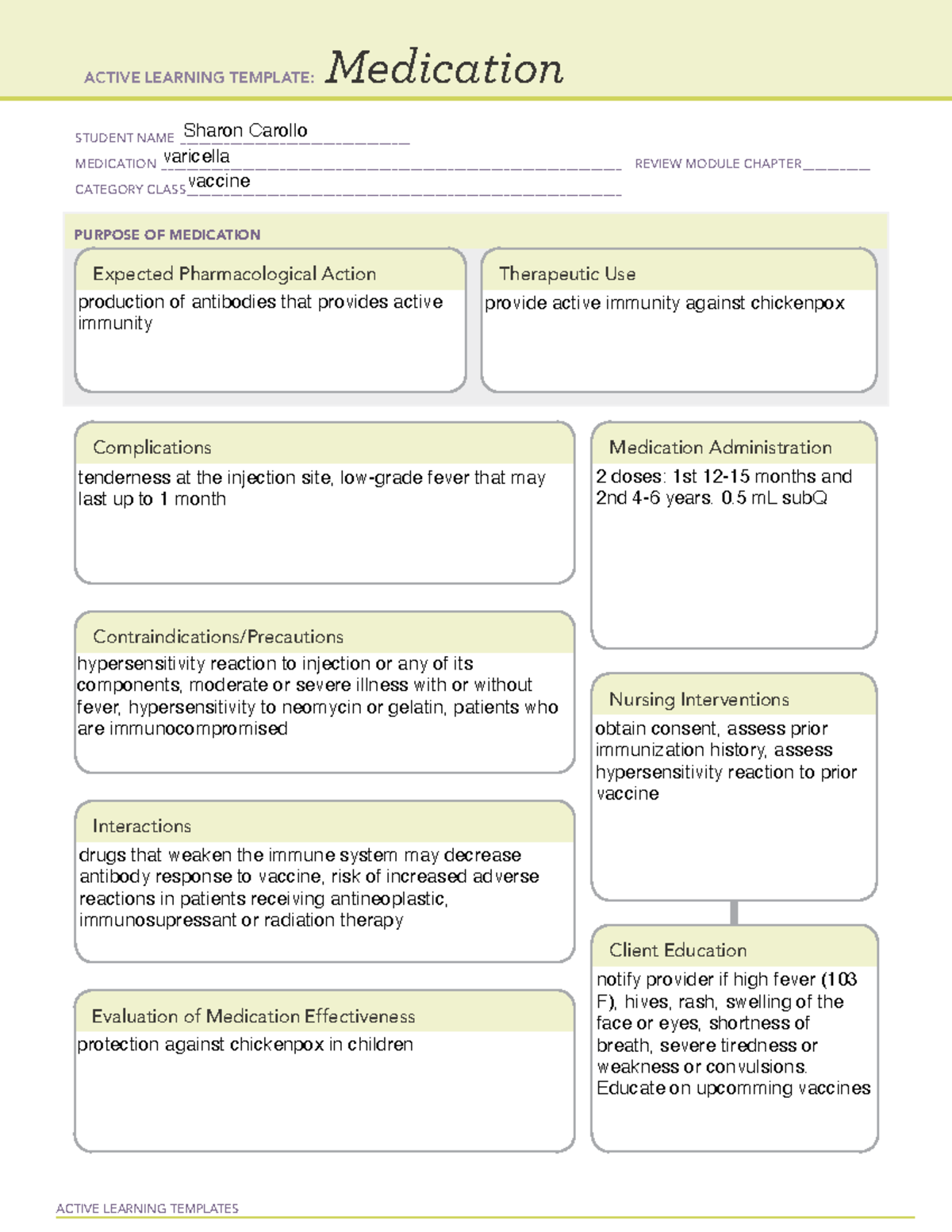 varicella-alt-active-learning-templates-medication-student-name