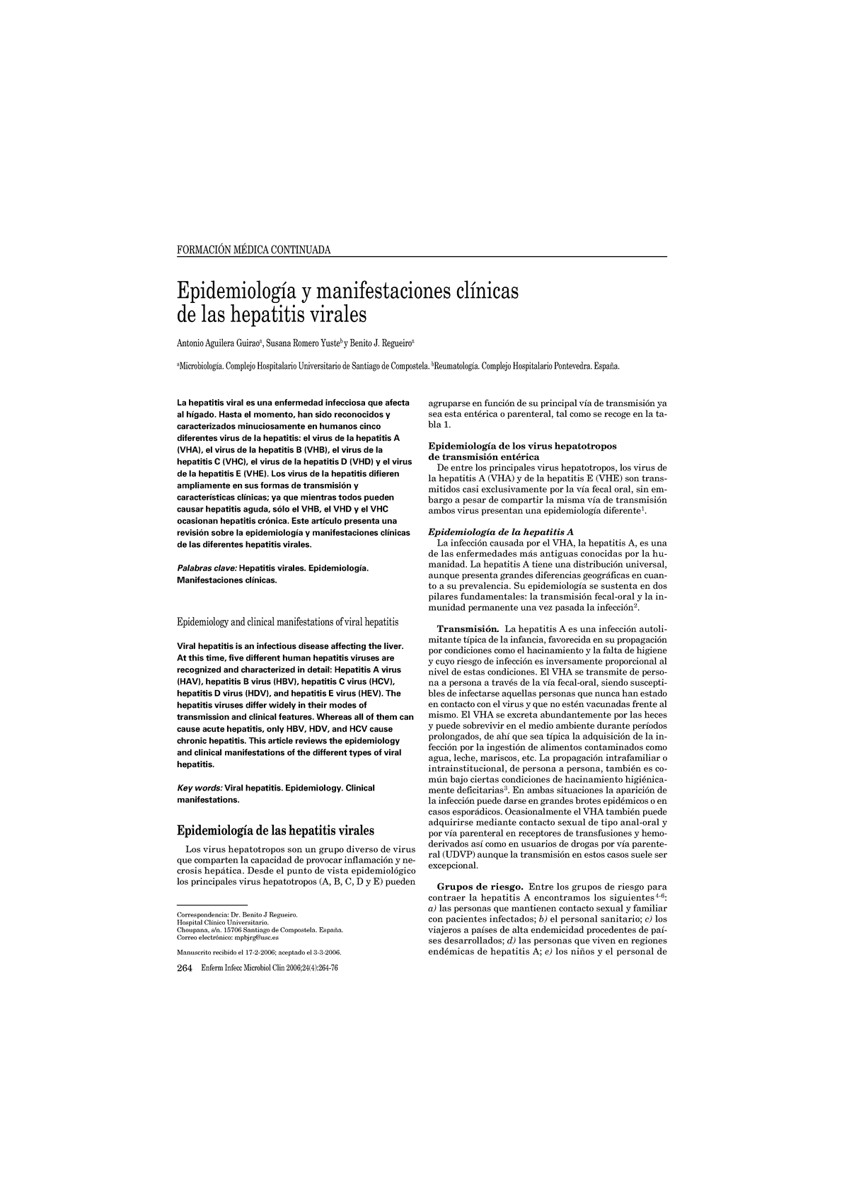 Epidemiología Y Manifestaciones Clínicas De Las Hepatitis Virales ...