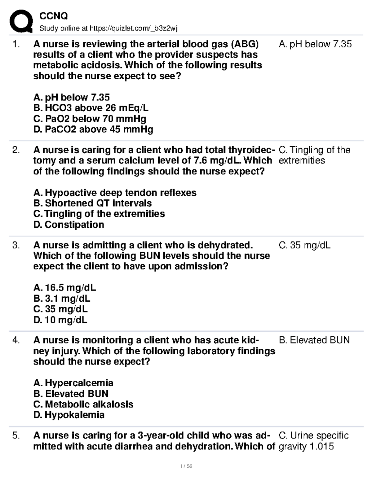 Unknown nurse aide Study online at quizlet/_b3z2wj A nurse is