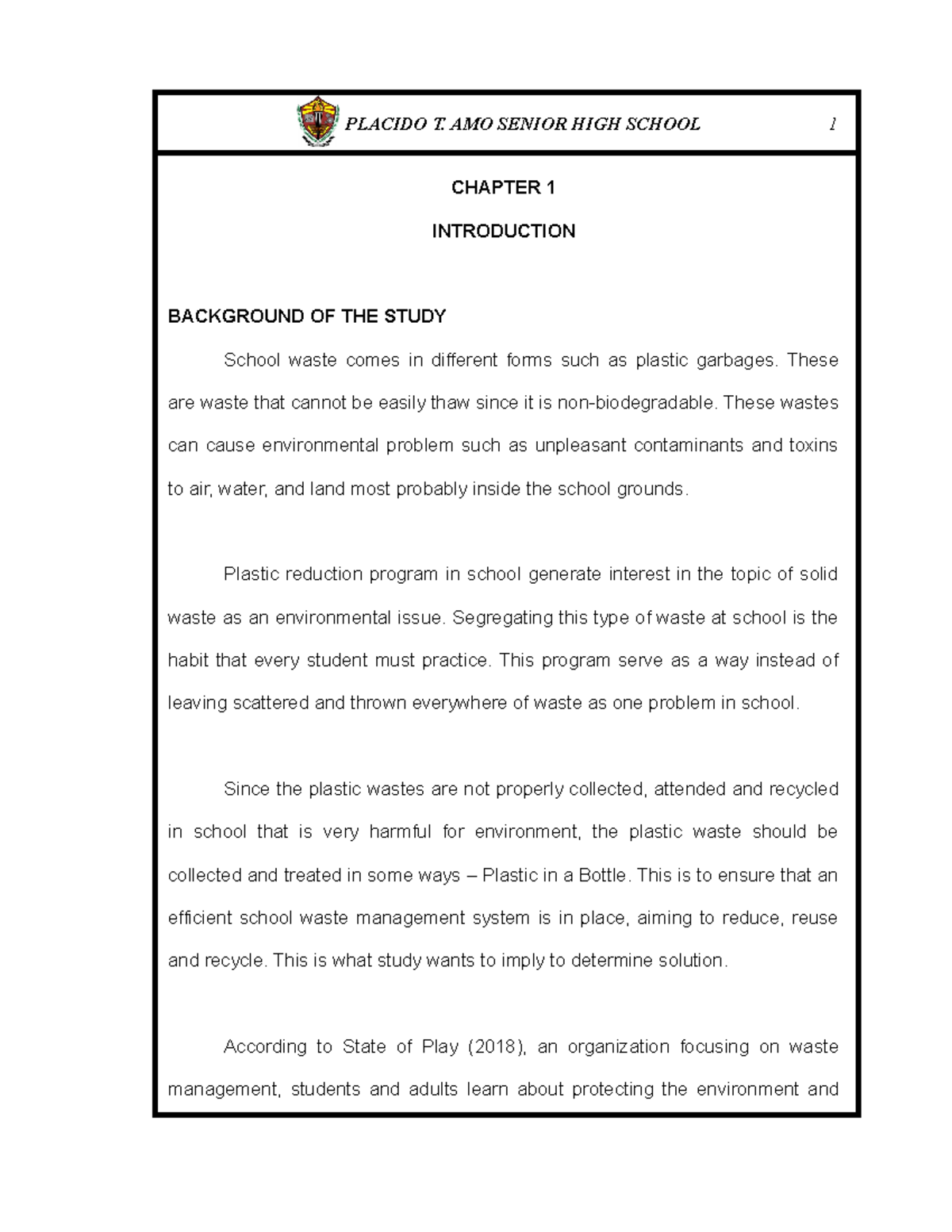 research question about solid waste management