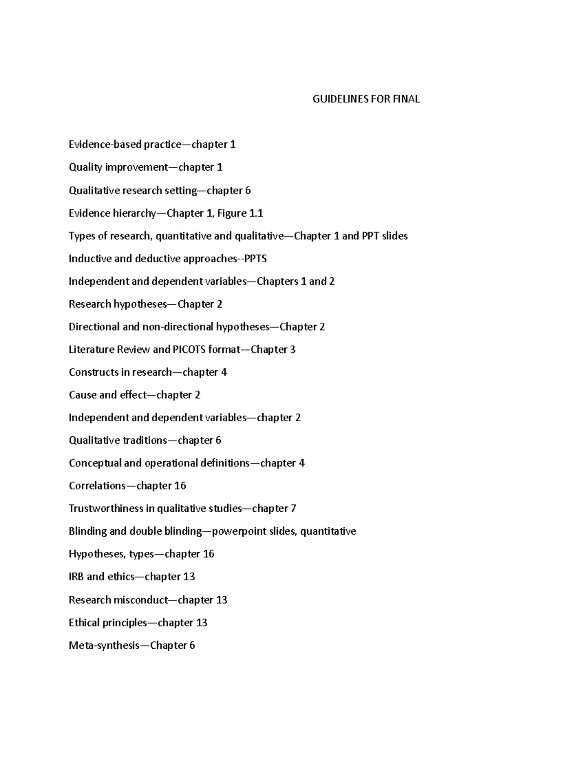 Guidelines FOR Final-1 - GUIDELINES FOR FINAL Types of research ...