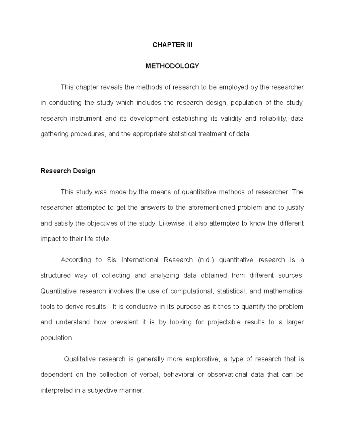 chapter 3 research methodology meaning