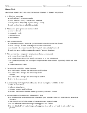 Chapter 13 - practice quizzes - Name: Class: ECON 202 Score : Chapter ...
