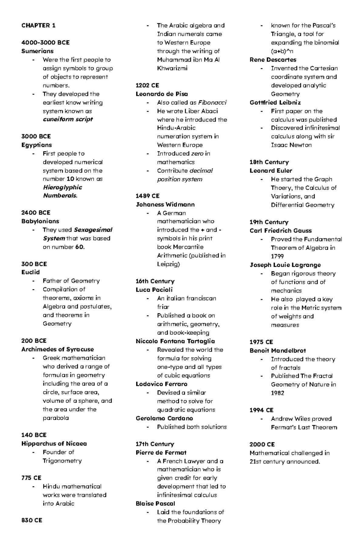 CH 1 & 2 MMW - A study reviewer. Chapter 1 and Chapter 2, 1st sem ...