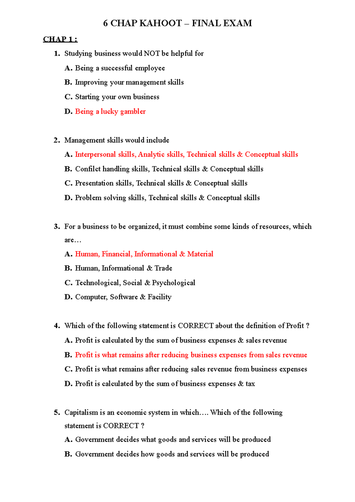6chaps Kahoot NMKD Chapter VI Accounting in Business Studocu
