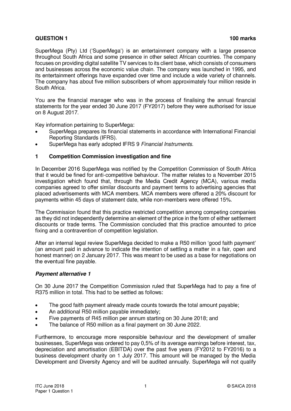 ITC June 2018 Paper 1 Question 1 Eng Super Mega ITC June 2018 1