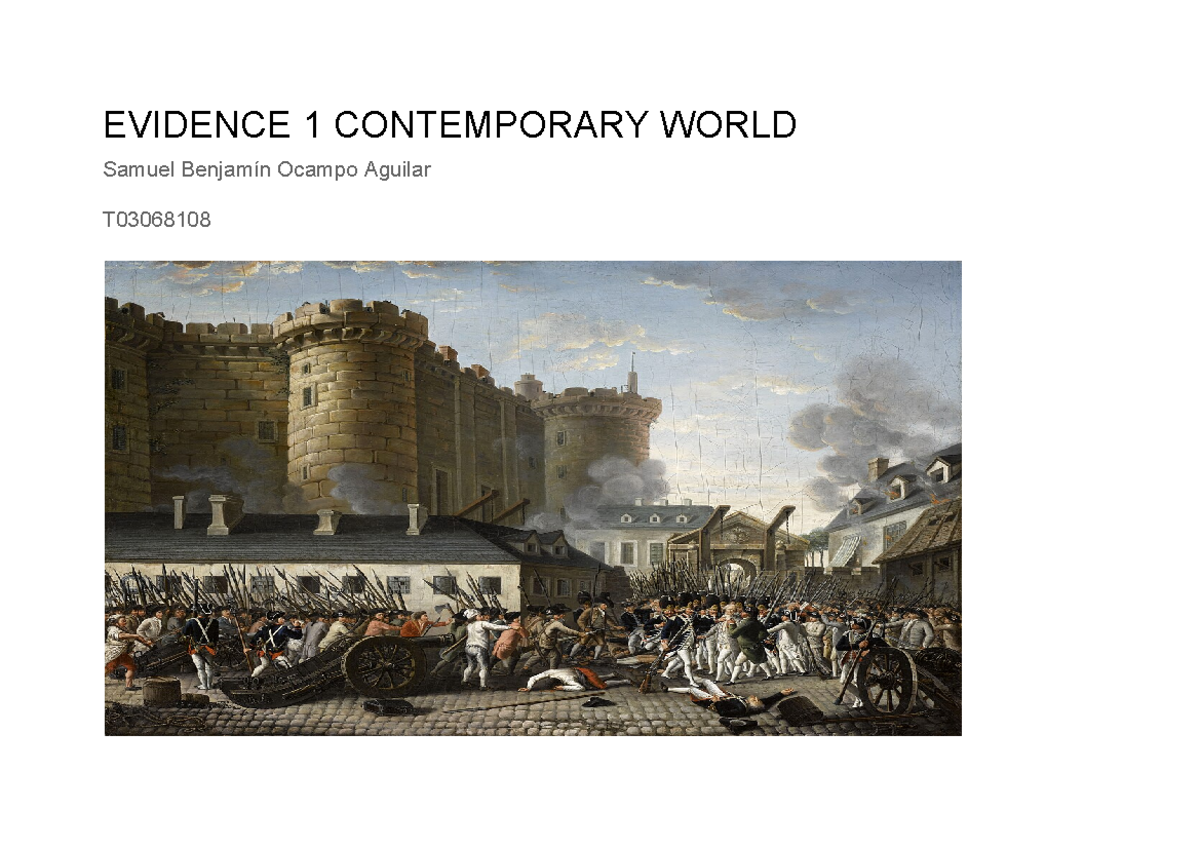 Evidence 1 Contemporary World - EVIDENCE 1 CONTEMPORARY WORLD Samuel ...