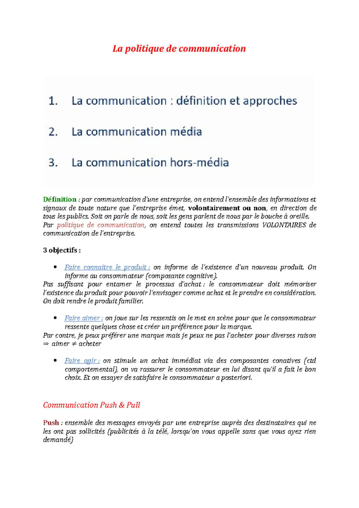 Chap.4 politique de communication La politique de communication