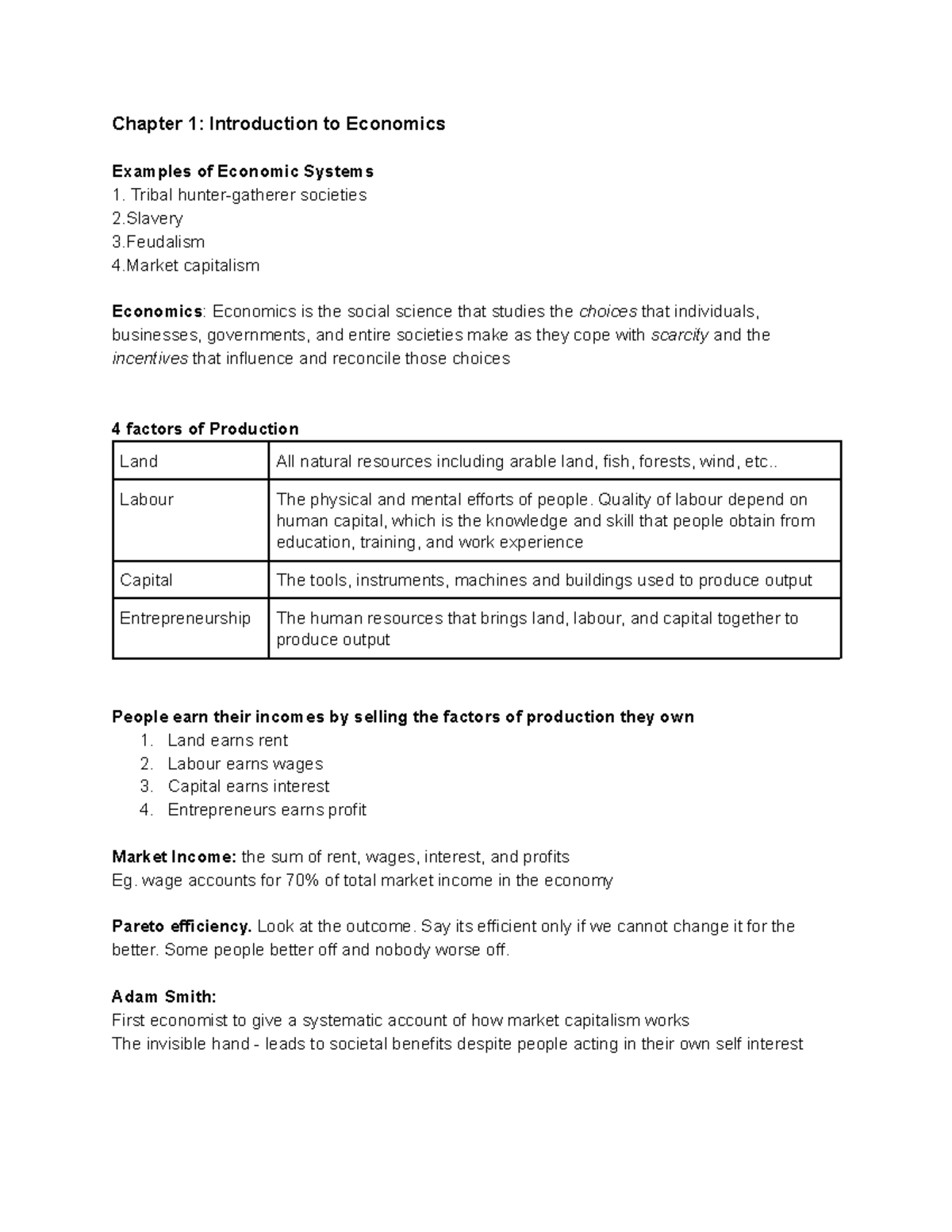 ECON 101 Final Exam Study Guide - Chapter 1: Introduction To Economics ...