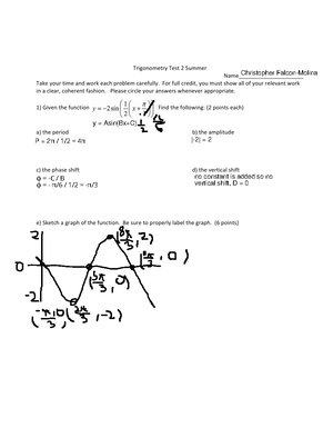 Practice Chapter 8 Test Answer Key - MAC 1114 - Studocu