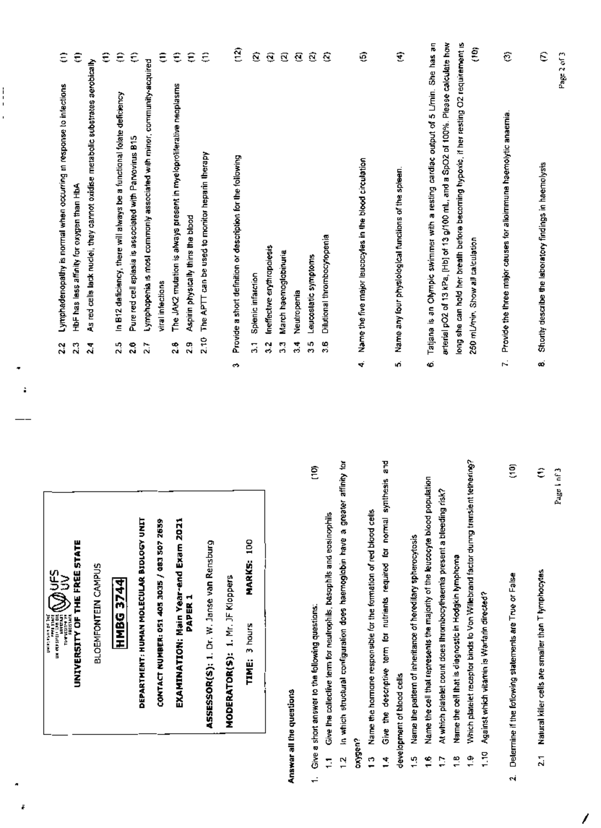 2021 Examination Paper - HMBG3744 - Studocu