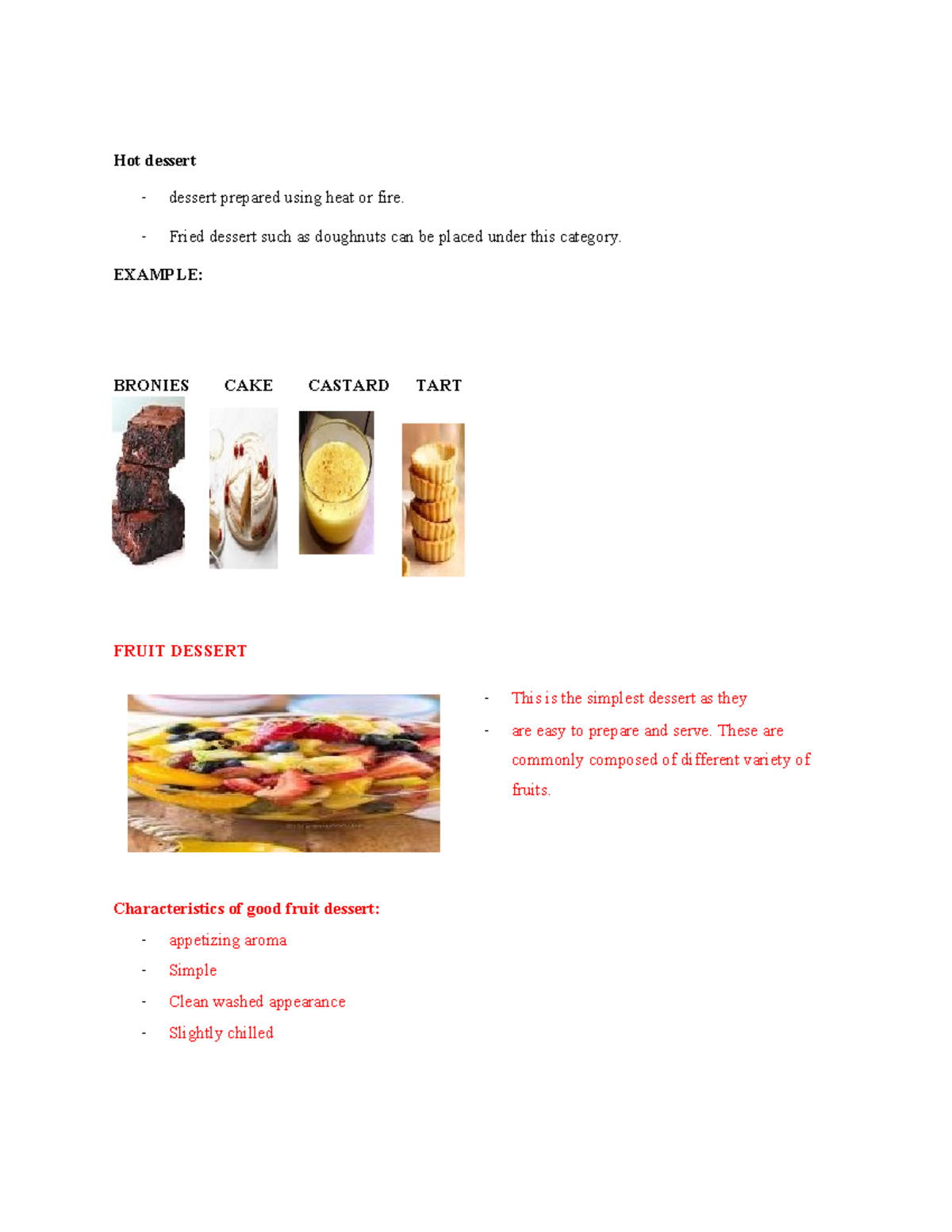 Definition - FTYUFTYHJD - Hot dessert - dessert prepared using heat or ...