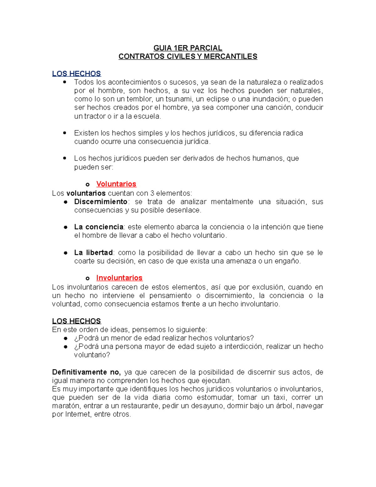 GUIA 1ER Parcial Contratos Civiles Y Mercantiles - GUIA 1ER PARCIAL ...