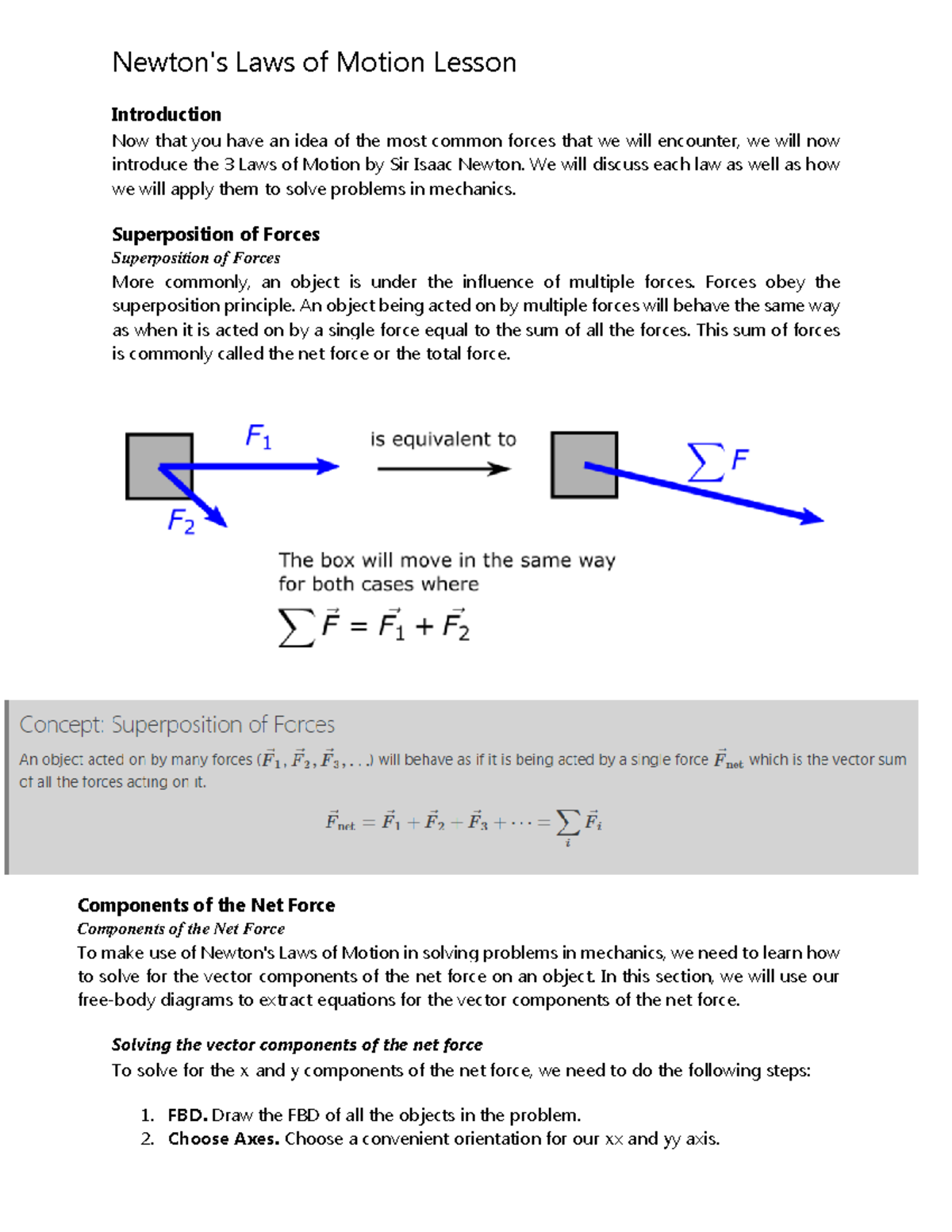 Newton S Laws Of Motion Lesson Newton S Laws Of Motion Lesson Introduction Now That You Have