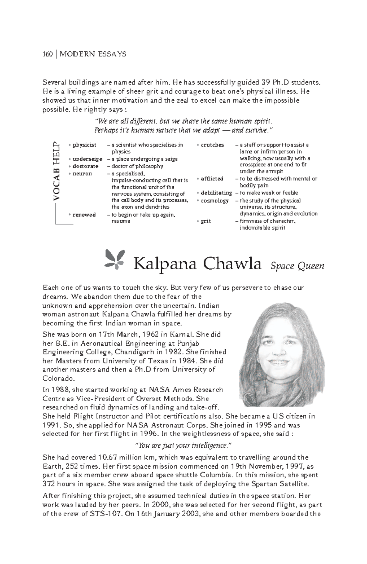 kalpana chawla easy essay in english