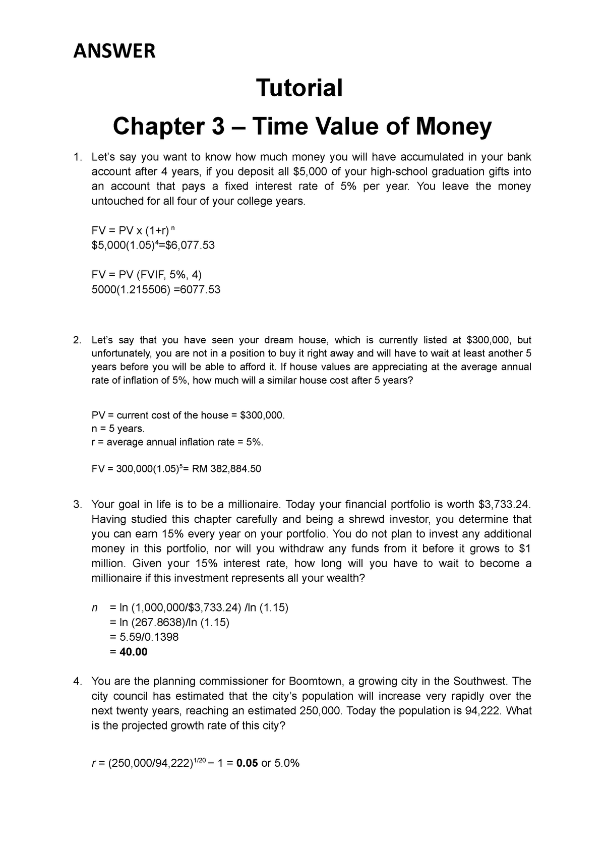 Chapter 3 A - Time Value Of Money (Part 1) For Accounting BIA (FIN ...