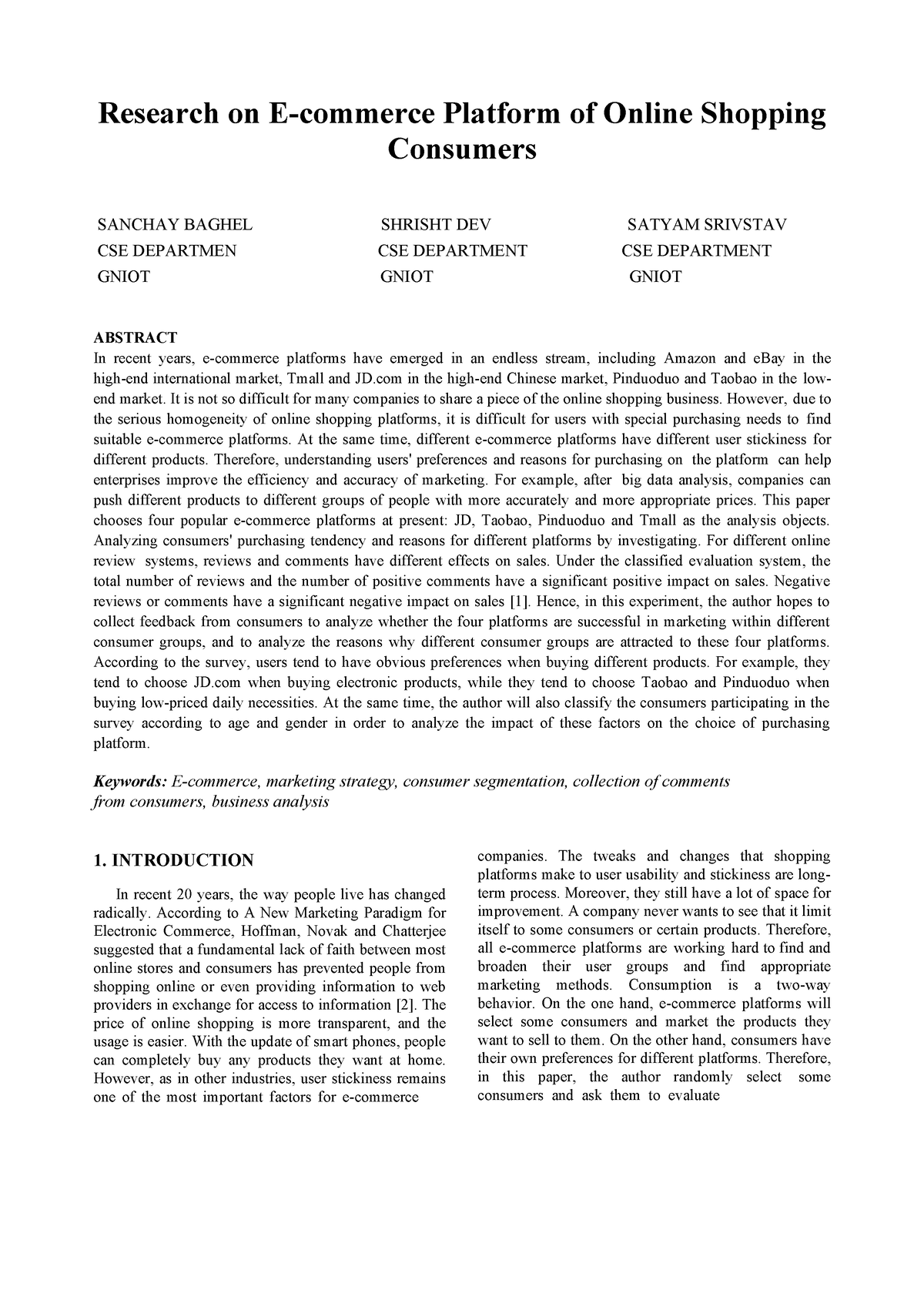 e commerce research paper pdf